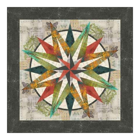 Eternal Autumn in Tim Holtz Fabrics Assorted Collections • 99x99 This kit includes 24-1/8 yards of fabric in the original cover quilt colorway. Fabric Only: $370.50 Kit with Replacement Papers: $451.50 Kit with Pattern: $483.00