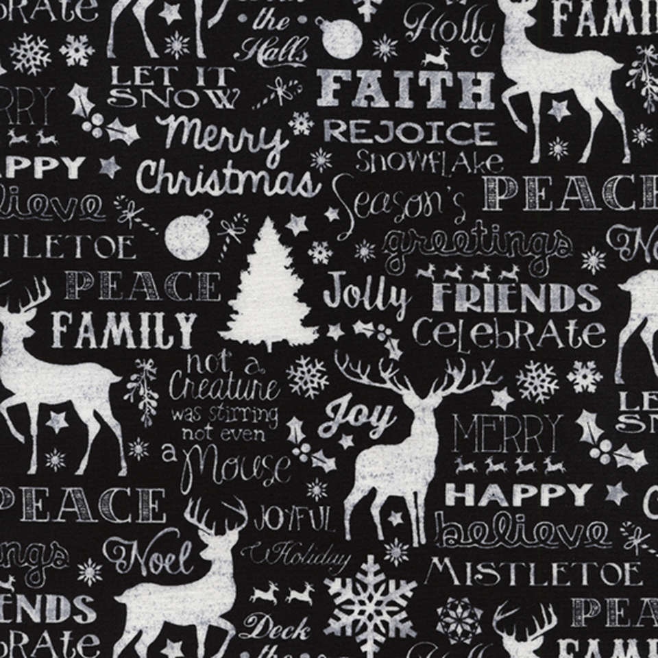 Timeless Treasures - Baby It's Cold Outside - Joy-C4620-Black