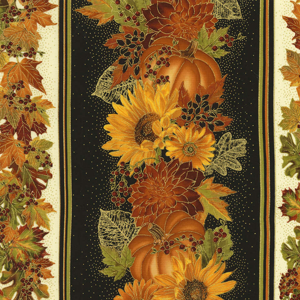 Timeless Treasures - Bountiful - Harvest-CM6144-Black