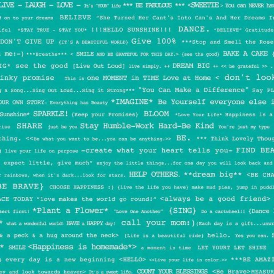 Riley Blake Designs - Bee Basics - C6402-TEAL_Basics_HappyText