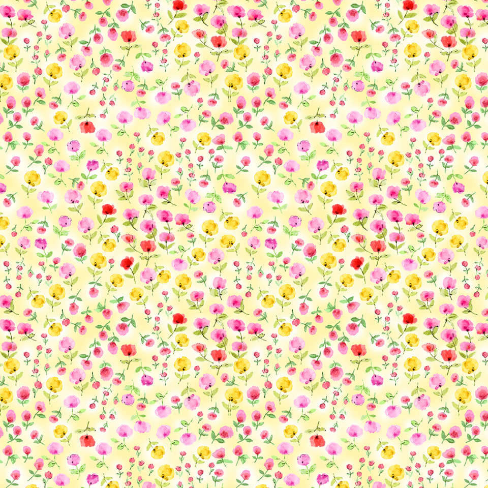 Timeless Treasures - Spring Song - FLEUR-CD8617 YELLOW