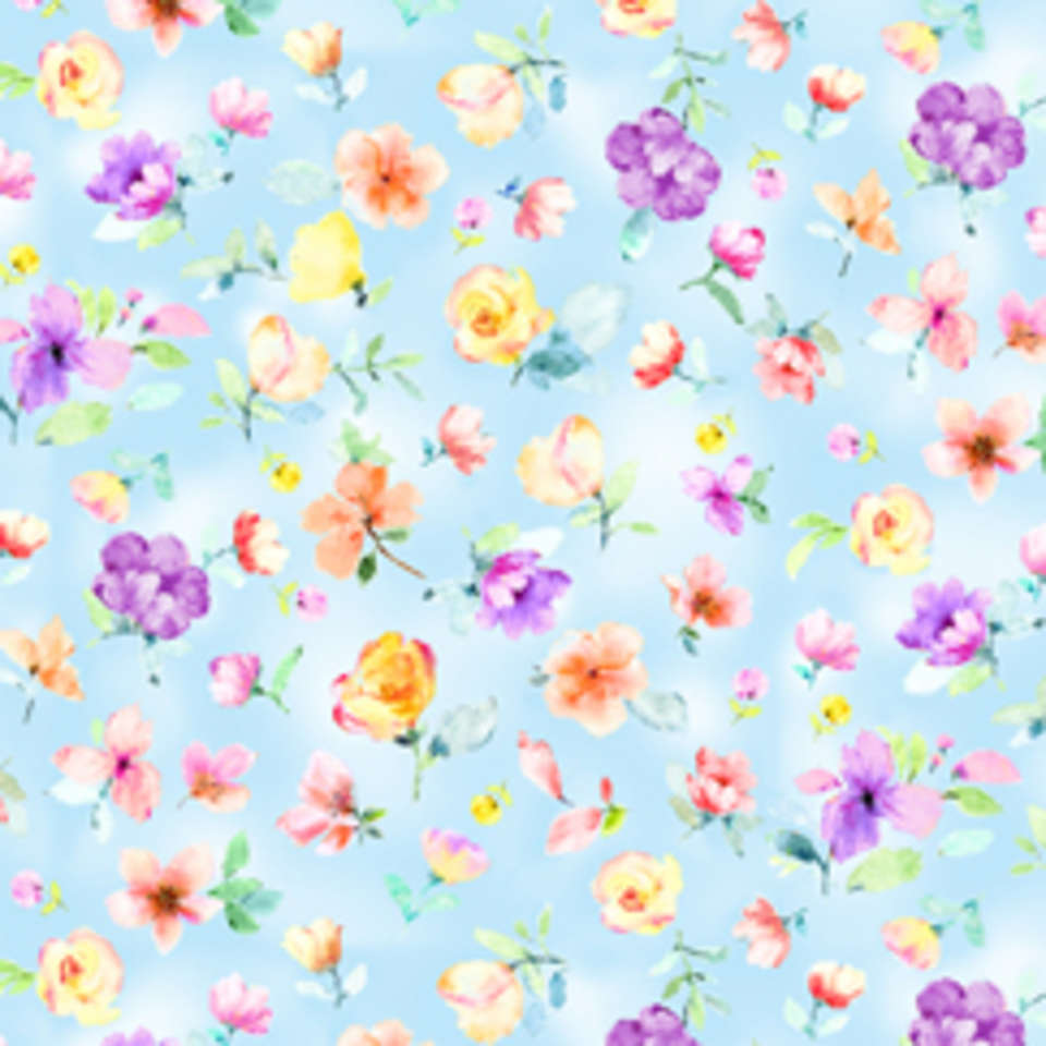 Timeless Treasures - Spring Song - FLEUR-CD8616 BLUE