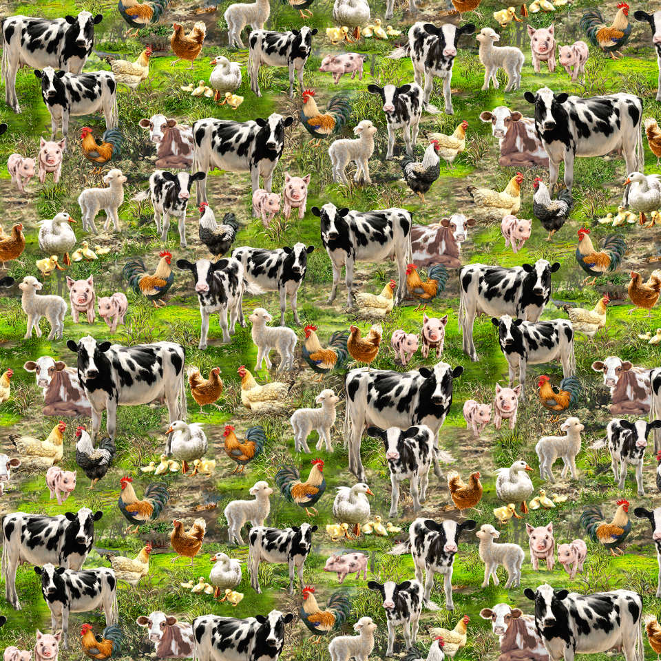 Timeless Treasures - Farm Life - DONA-C8336 MULTI