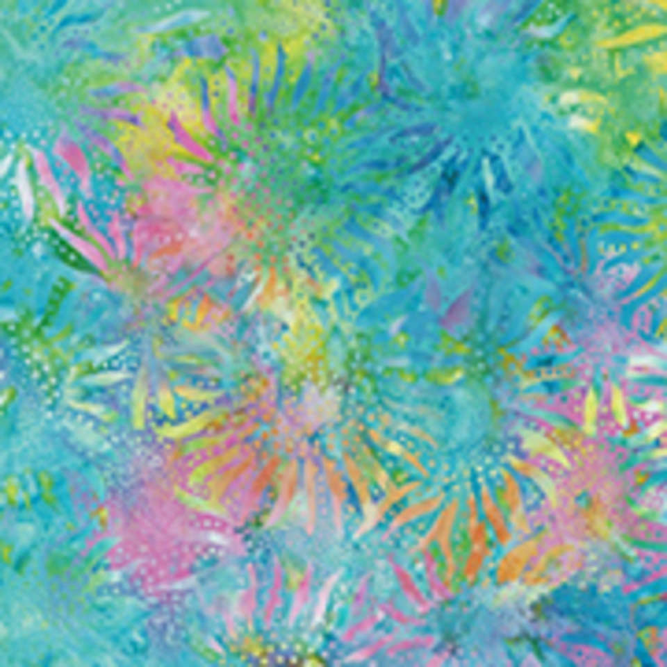 Hoffman California Fabrics - 884 Sunflowers Batiks - 884-135-Pastel