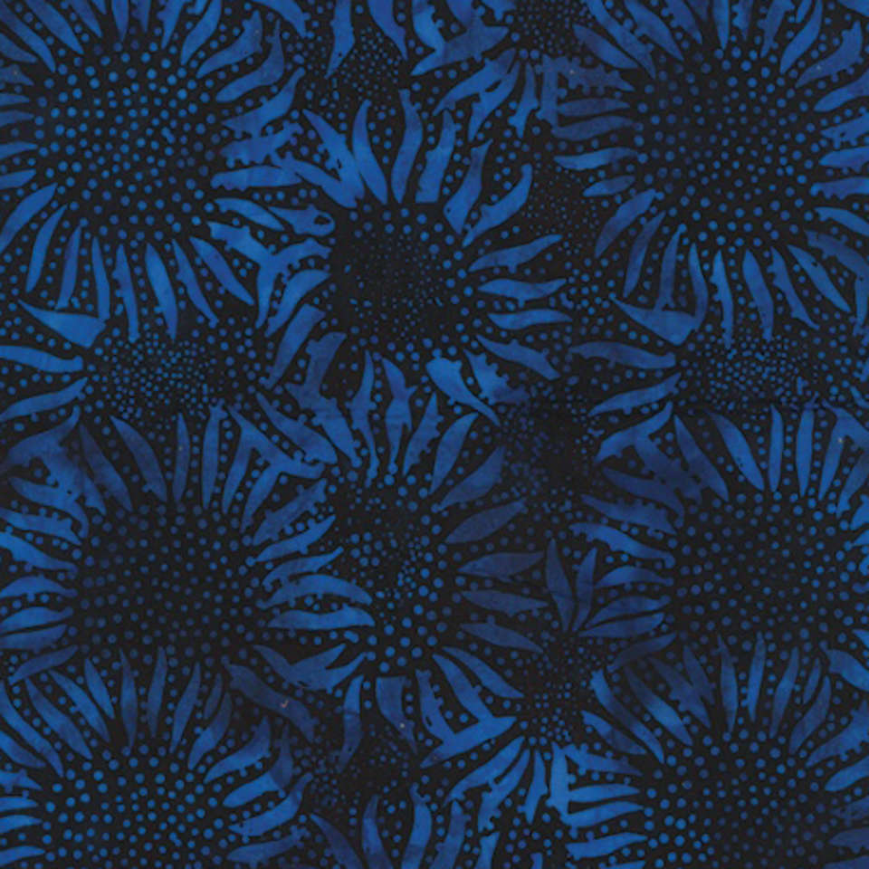 Hoffman California Fabrics - 884 Sunflowers Batiks - 884-17-Cobalt