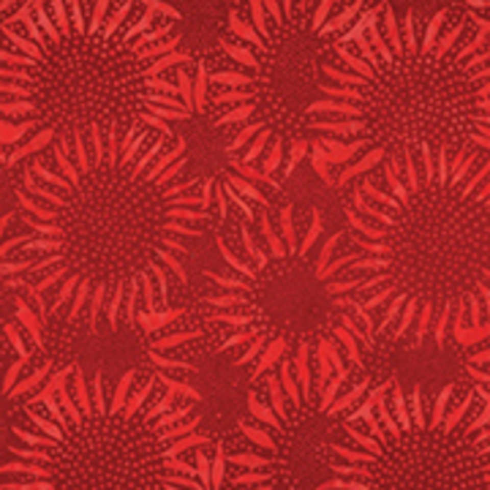 Hoffman California Fabrics - 884 Sunflowers Batiks - 884-403-Cherry