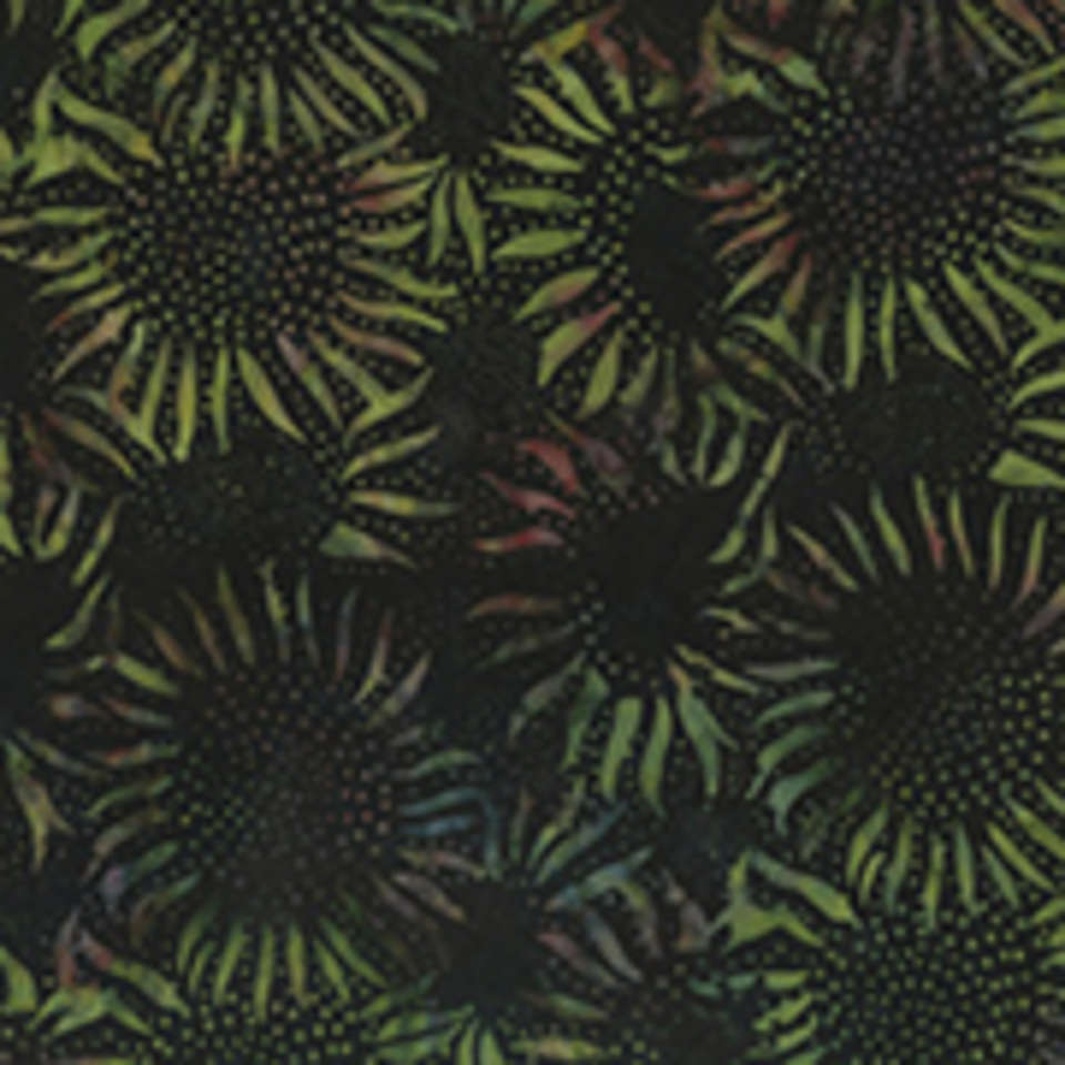 Hoffman California Fabrics - 884 Sunflowers Batiks - 884-331-Herb