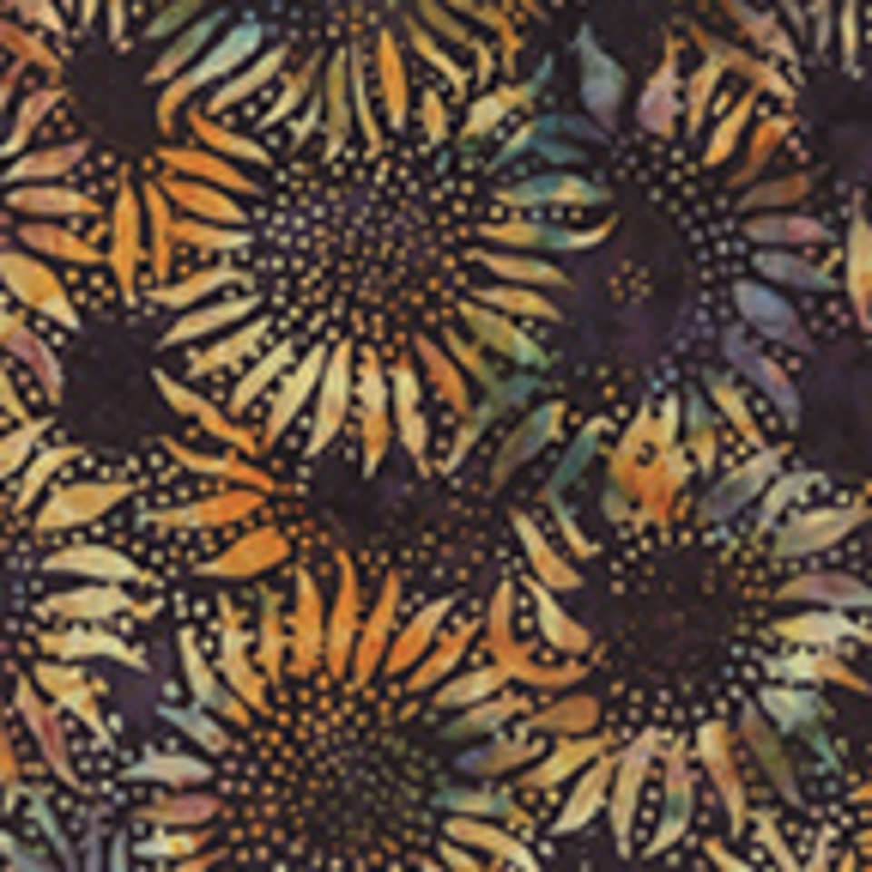 Hoffman California Fabrics - 884 Sunflowers Batiks - 884-34-Eggplant