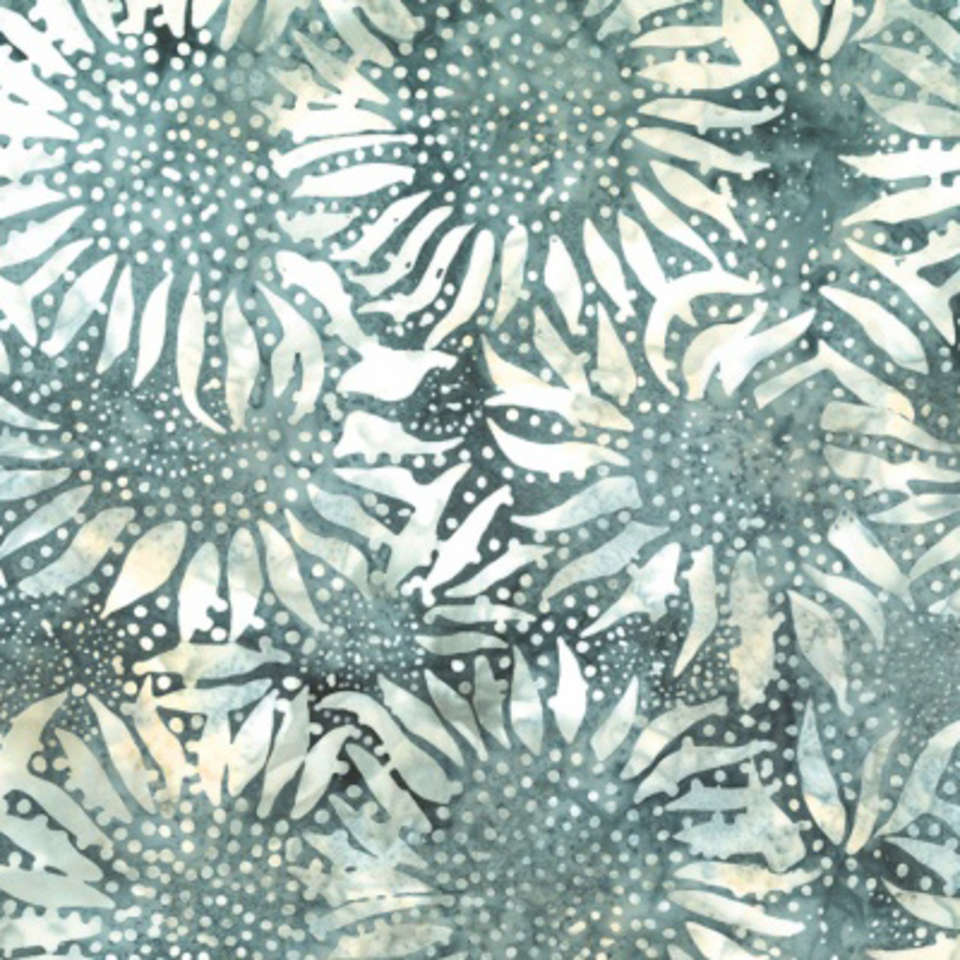 Hoffman California Fabrics - 884 Sunflowers Batiks - 884-489-Seagull