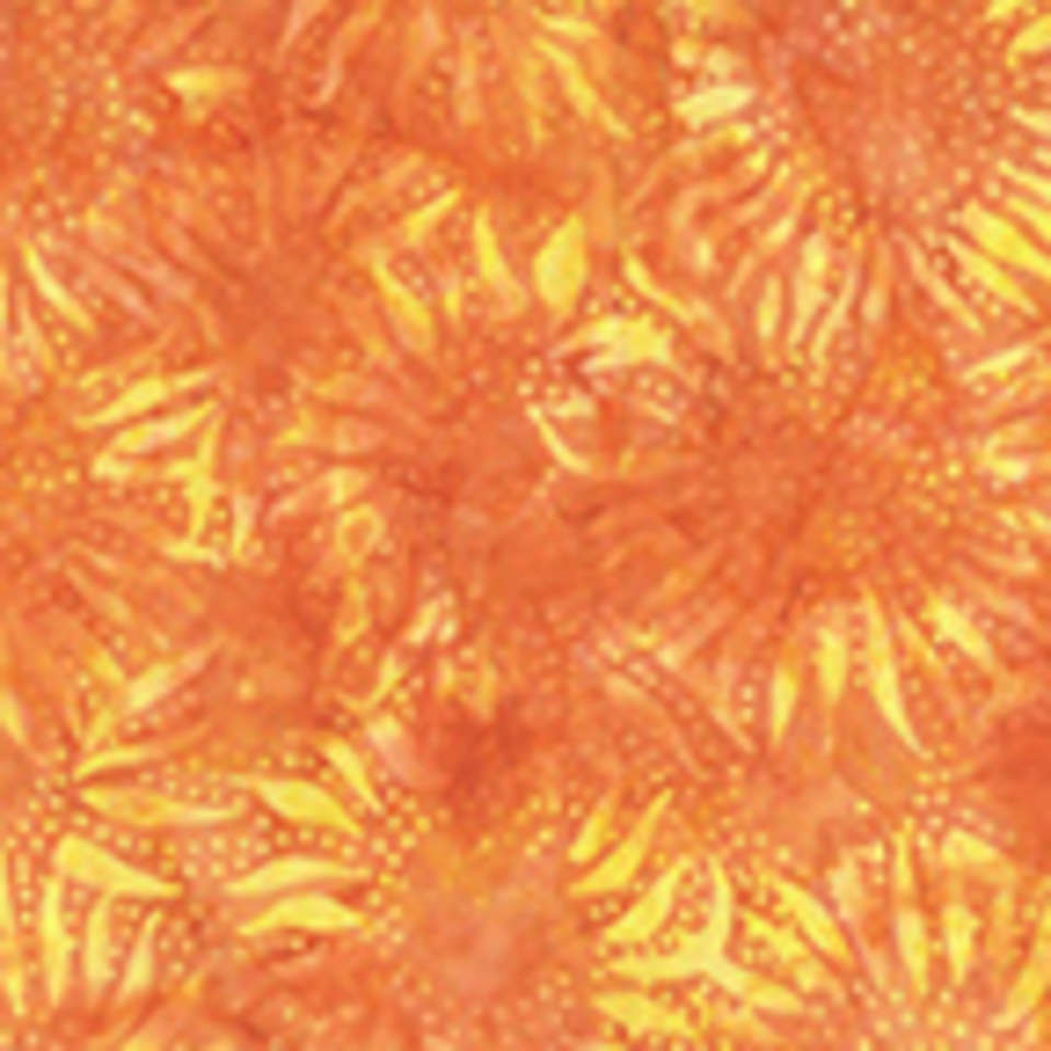 Hoffman California Fabrics - 884 Sunflowers Batiks - 884-152-Tangerine