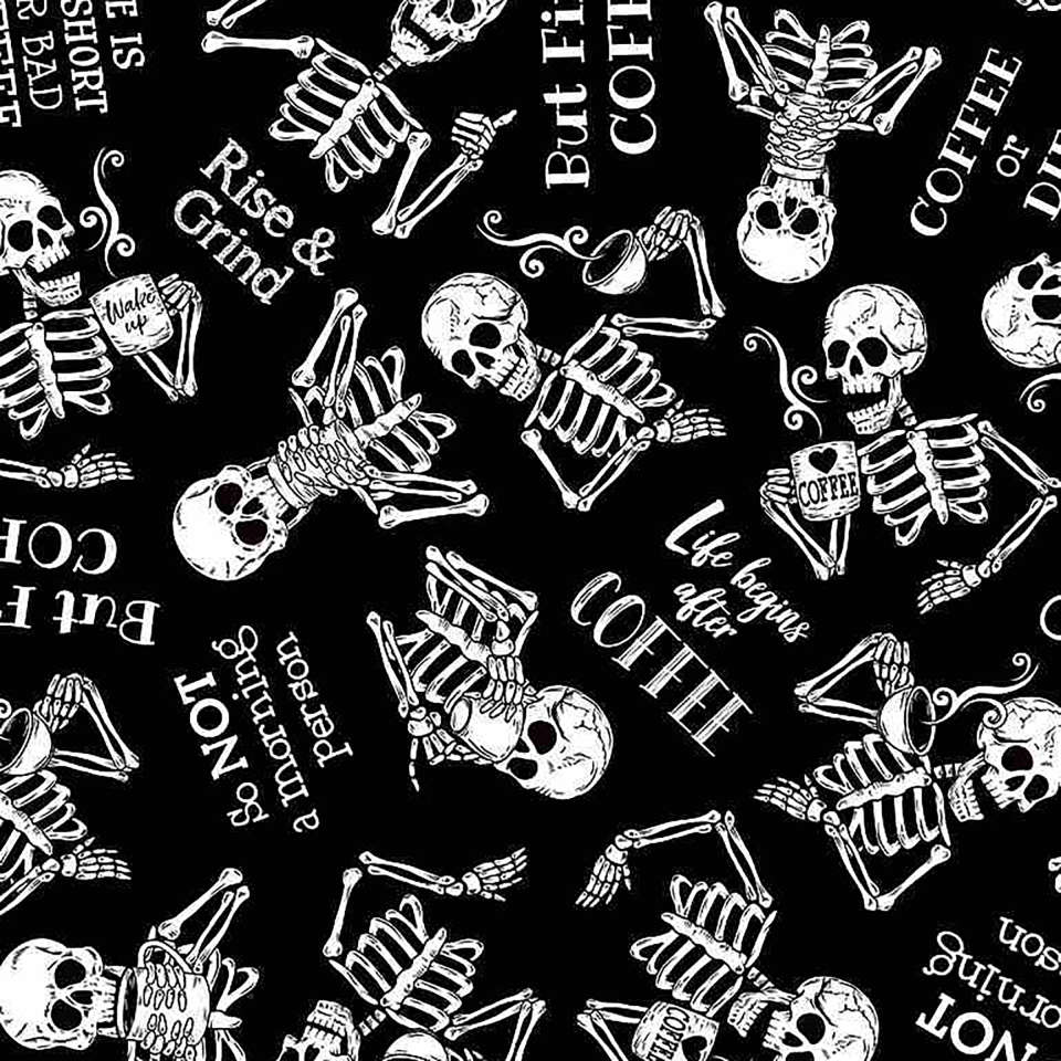 Timeless Treasures - Back to the Grind - COFFEE-C8957-BLACK