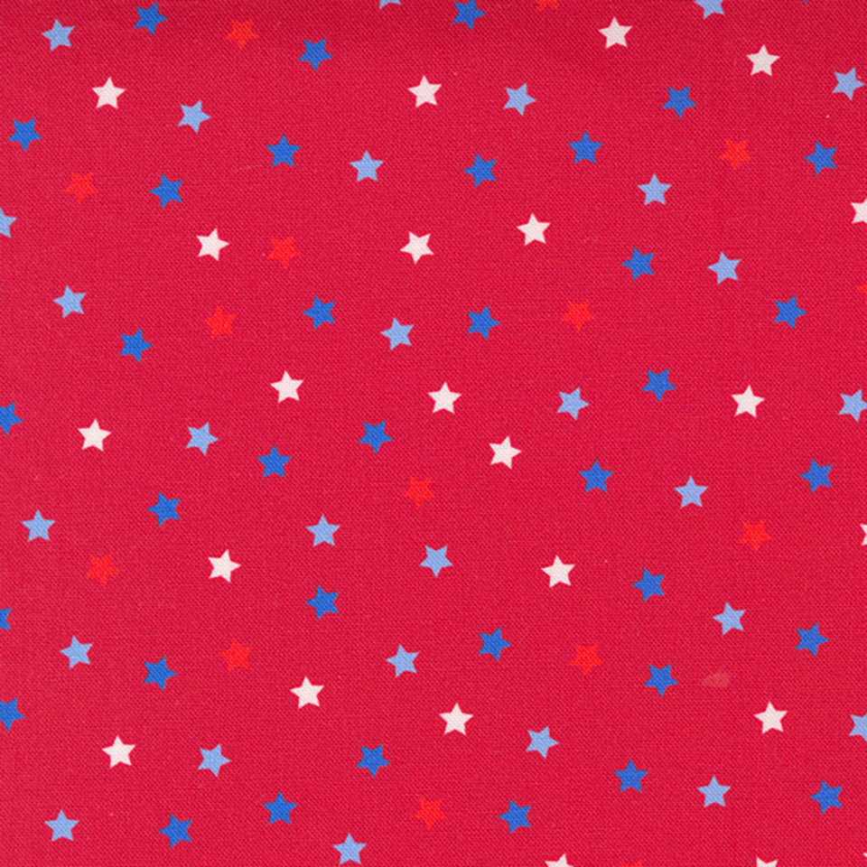 French Sashiko Fabric by Moda - Dust on Red