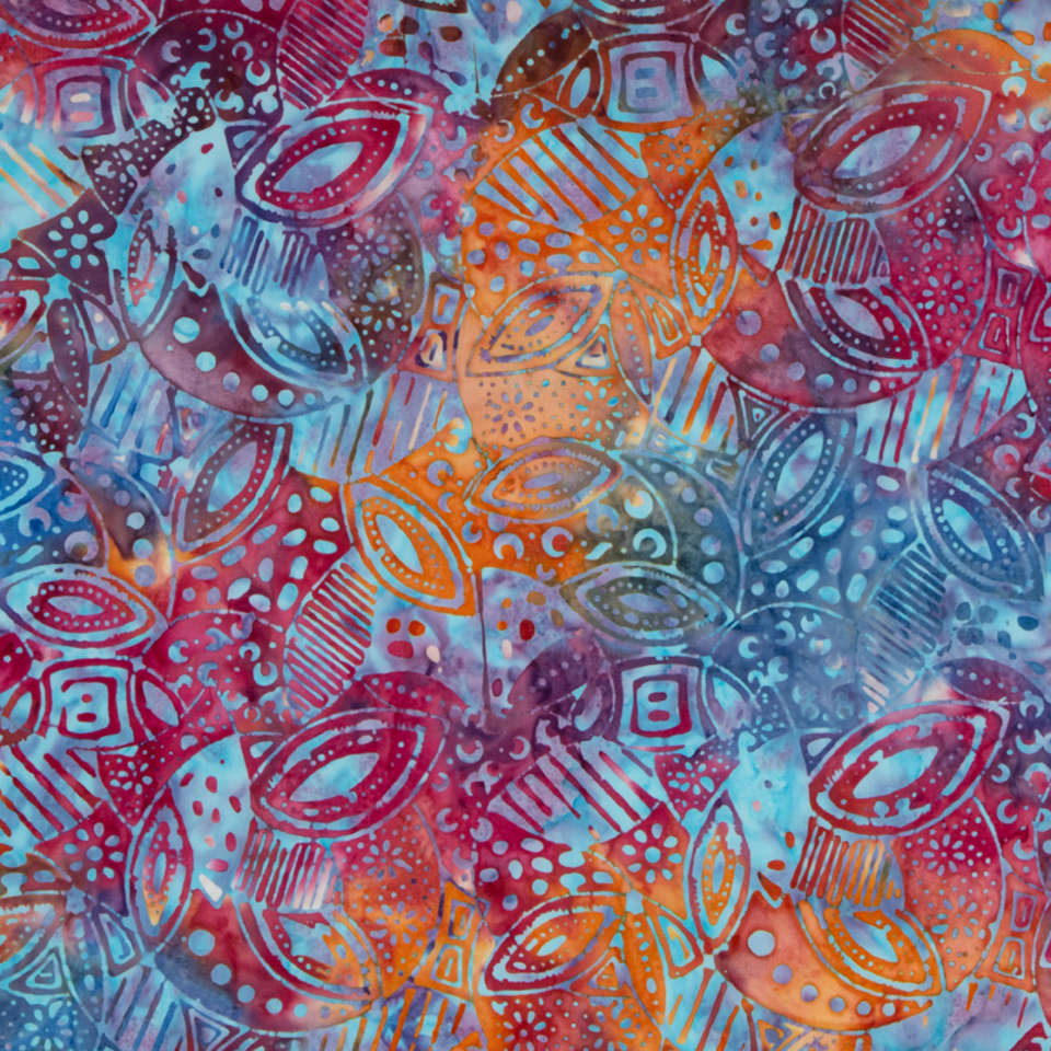 Riley Blake Designs - Expressions Batiks - BTCB1024-BlueRainbowMulti