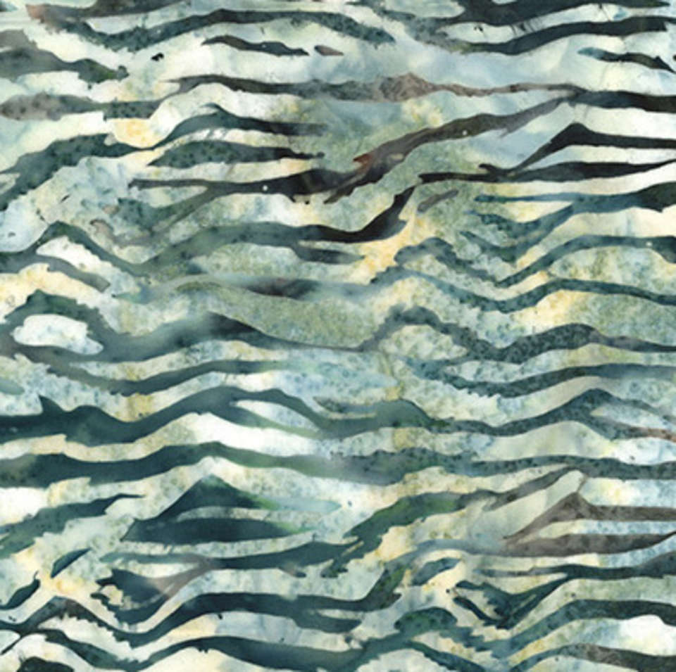 Hoffman California Fabrics - Congo Bay - Gray - MR34-146-Stone-Green