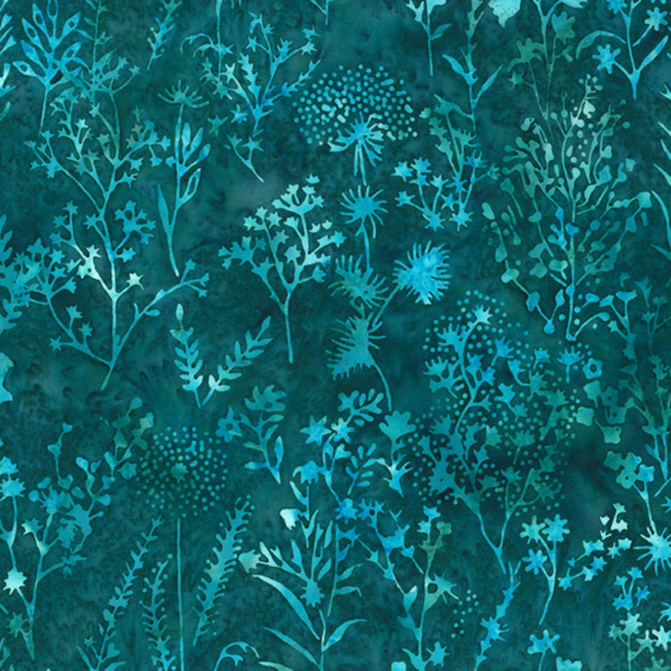 Hoffman California Fabrics - Prismatic Blooms - V2555-214-Aquamarine