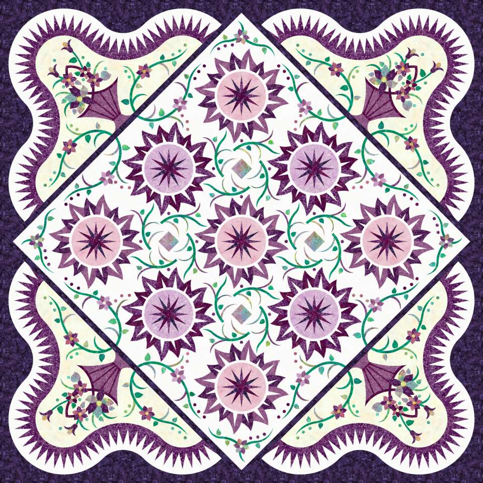 Pocket Full of Posies Purple Quilt Kits Marketplace Quiltster