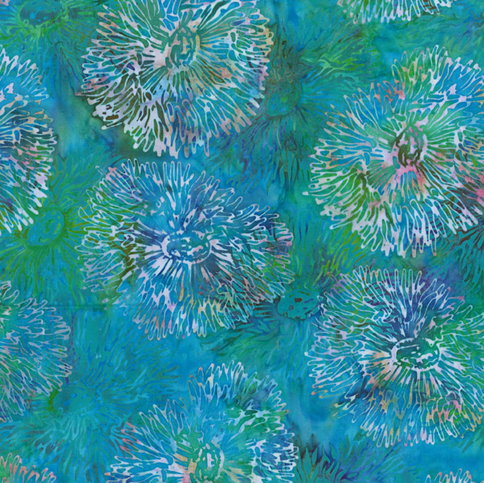 Hoffman California Fabrics - Jelly Fish Batiks - MR45-200-Blue-Hawaiian