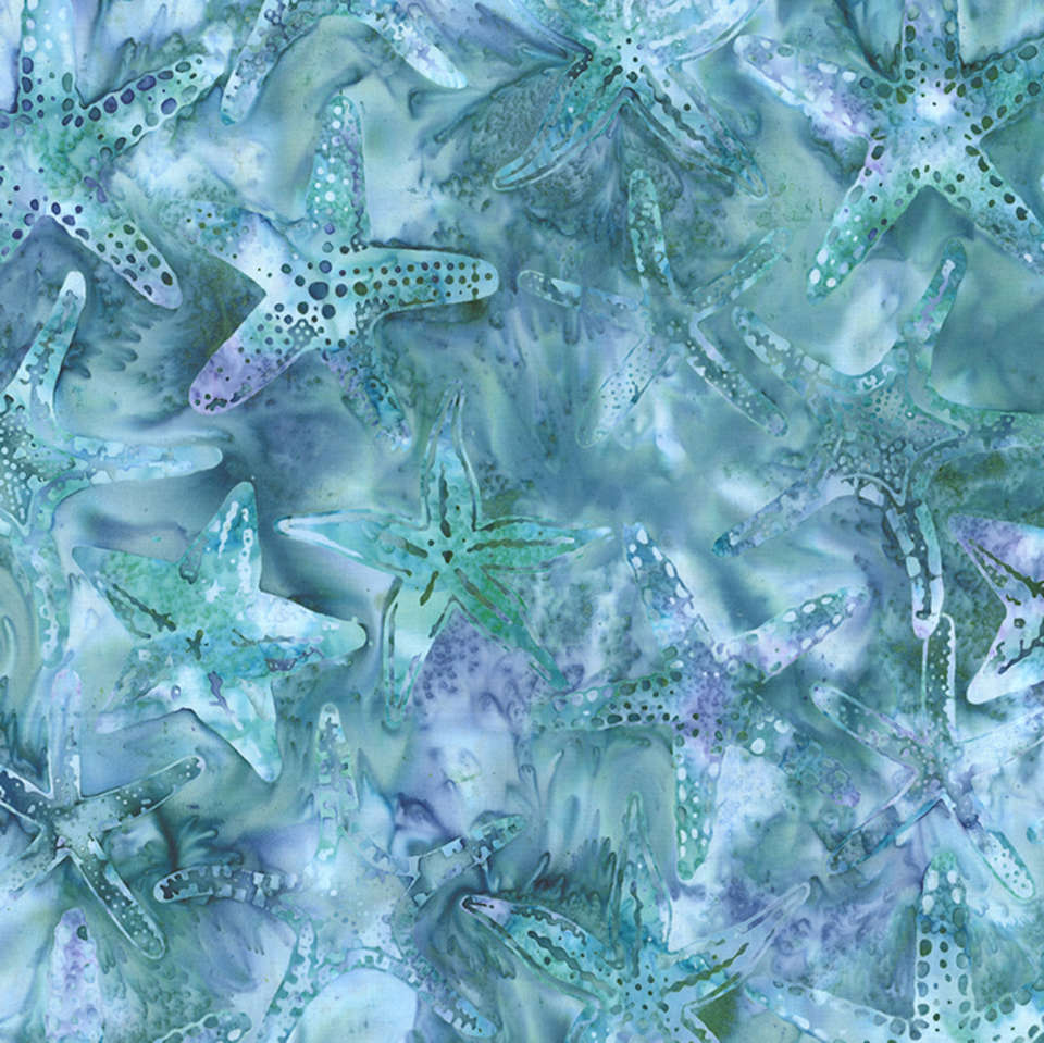 Hoffman California Fabrics - Jelly Fish Batiks - MR46-214-Aquamarine