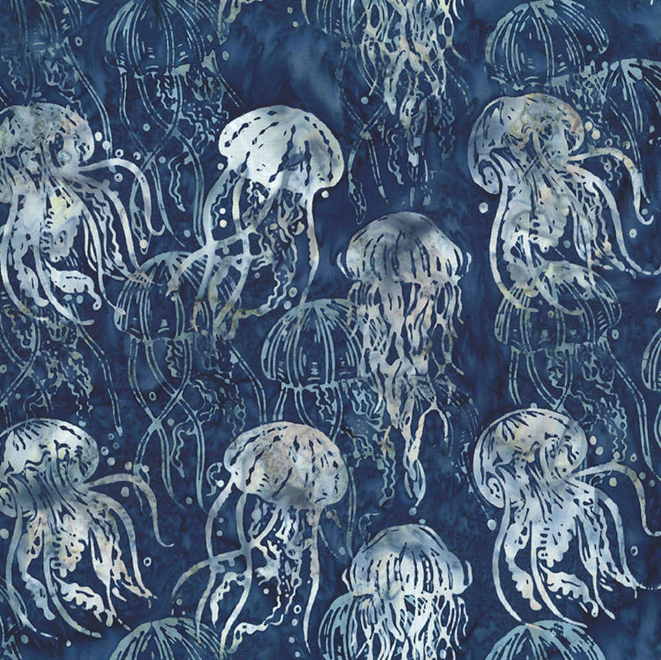 Hoffman California Fabrics - Jelly Fish Batiks - MR40-312-Atlantic