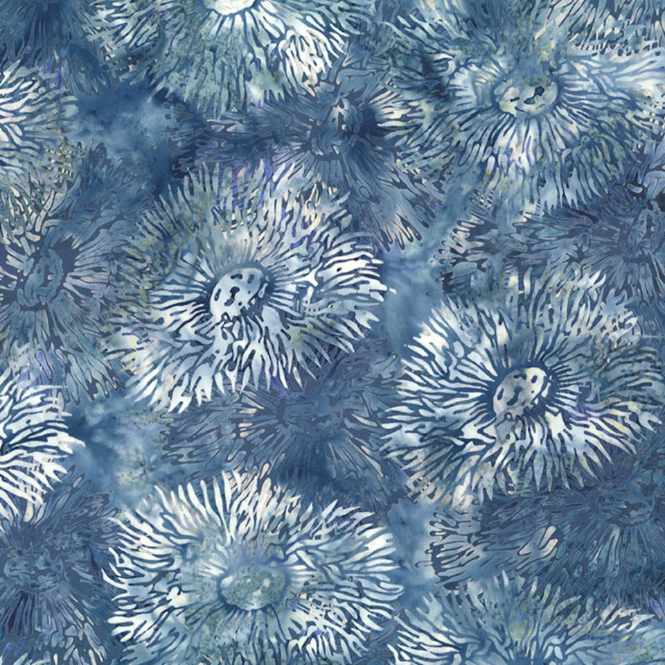 Hoffman California Fabrics - Jelly Fish Batiks - MR45-65-Denim