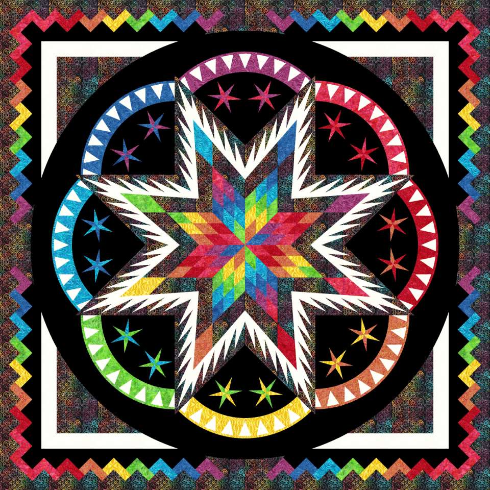 Fortune Teller Island Batik • 80x80 • 1 Left Fabric Only Kit: $258.50 Sale: $180.95 Kit with Replacement Papers: $317.00 Sale: $221.90 Kit with Pattern: $340.00 Sale: $238.00