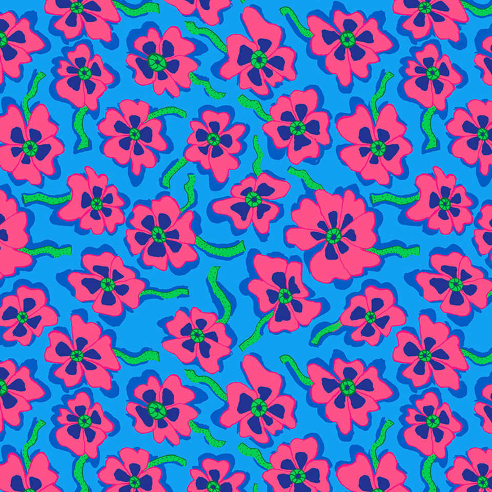 Free Spirit - Kaffe Fassett Collective August 2023 - PWBM088.BLUE