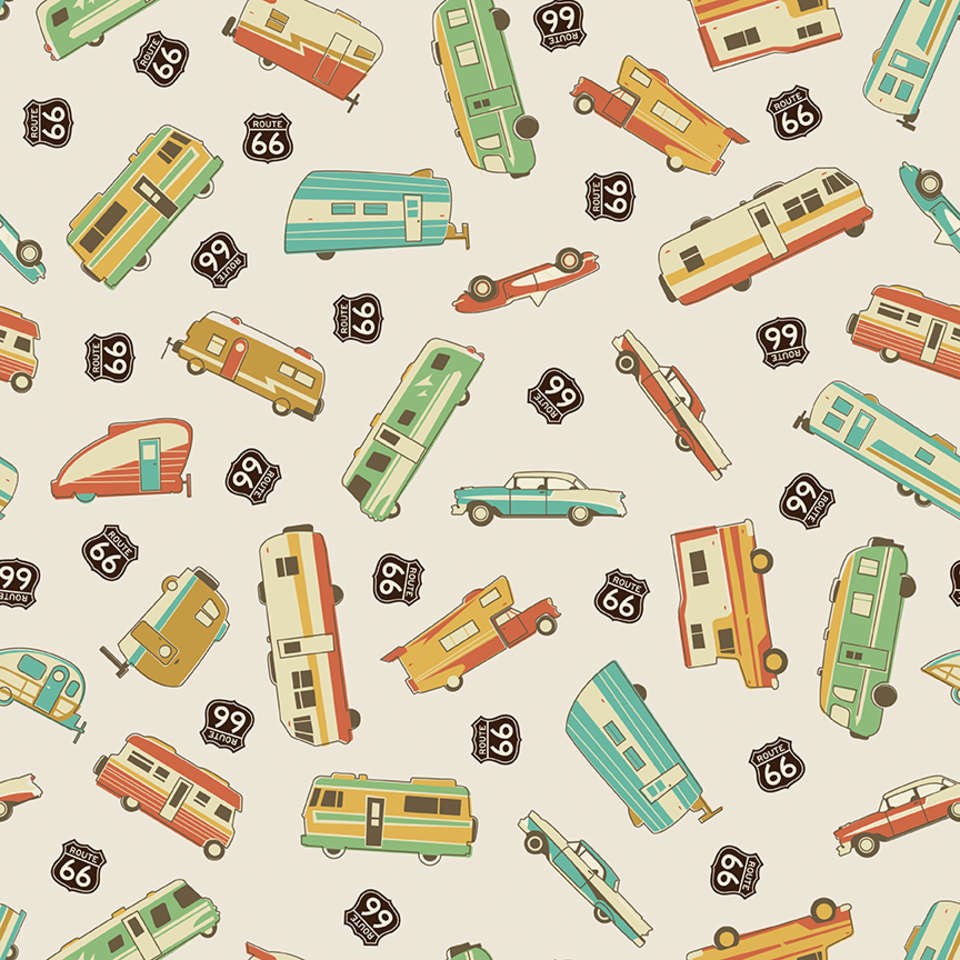 Riley Blake Designs - Route 66 - C15010-CREAM