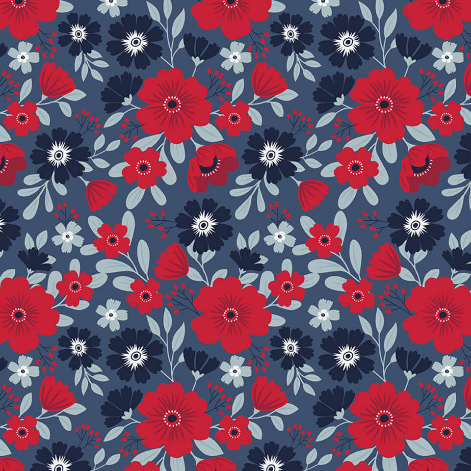 Riley Blake Designs - American Beauty - C14440-NAVY