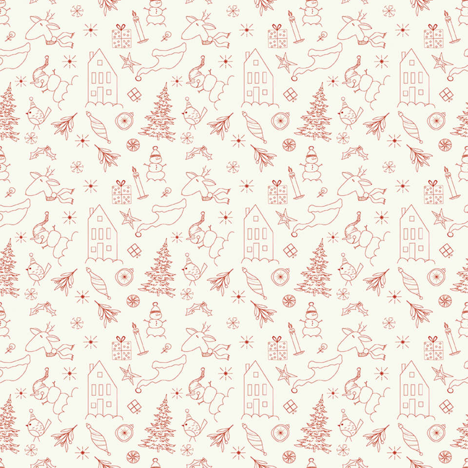 Riley Blake Designs - Christmas Is in Town - C14742-CREAM