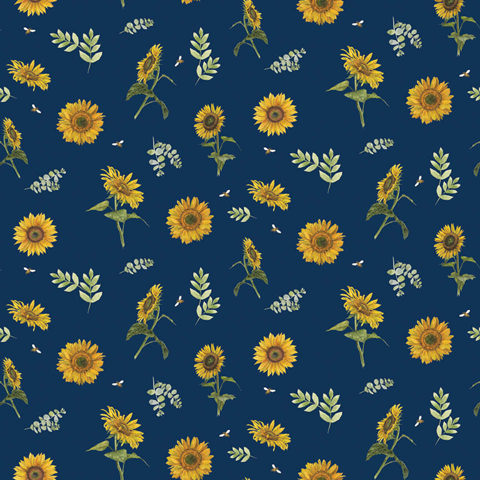 Riley Blake Designs - Honey Bees and Flowers Please - C15133-NAVY