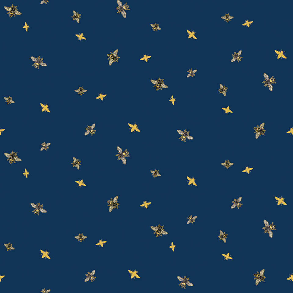 Riley Blake Designs - Honey Bees and Flowers Please - C15136-NAVY