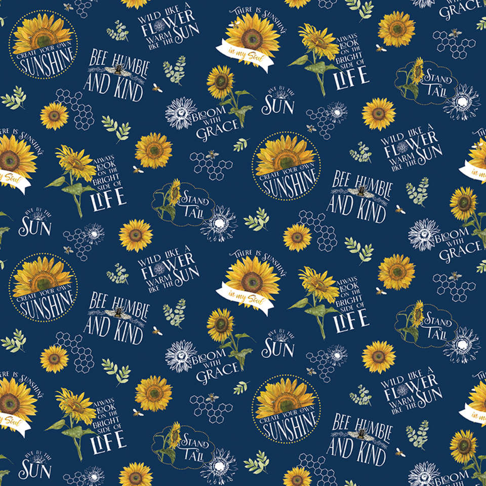 Riley Blake Designs - Honey Bees and Flowers Please - C15130-NAVY