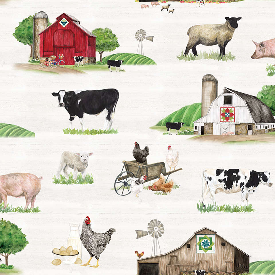 Riley Blake Designs - Spring Barn Quilts - CD14330-PARCHMENT