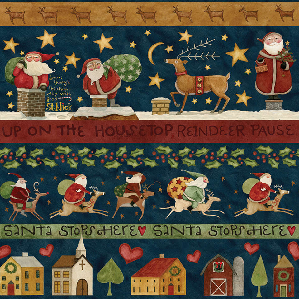 Riley Blake Designs - Up on the Housetop - C14736-MIDNIGHT