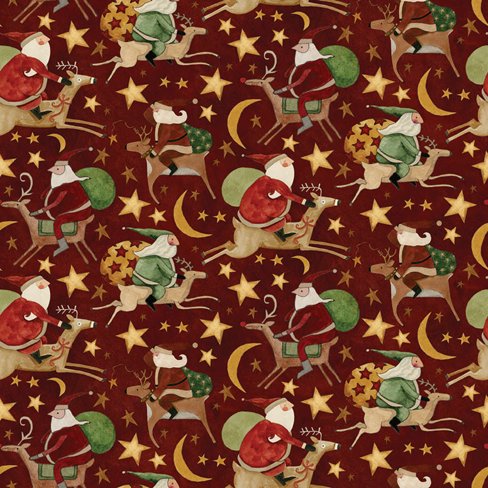 Riley Blake Designs - Up on the Housetop - C14732-CRANBERRY