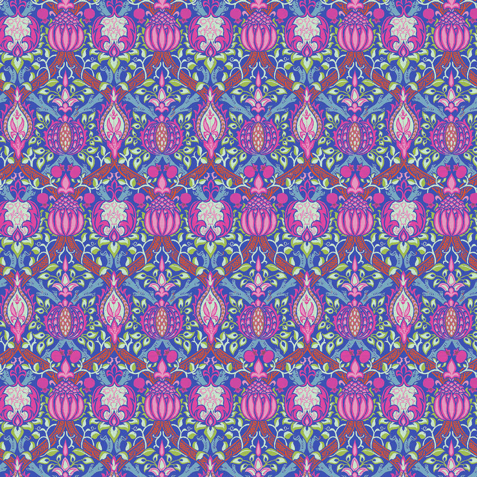 Free Spirit - Kaffe Fassett and Morris & Co. Dec 2024 - CLKW004.PURPLE Granada FULL WIDTH