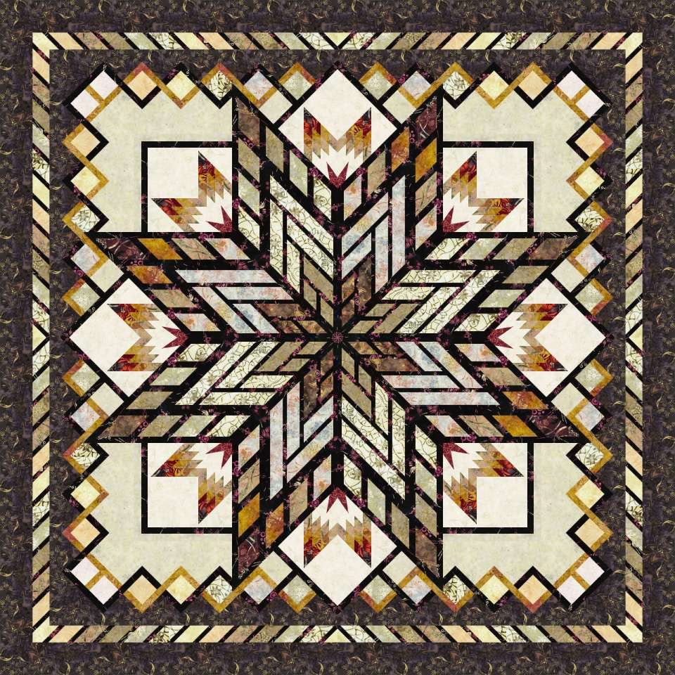 Cinnamon Sticks with Diamond Stripe Border Quilt Kits Marketplace
