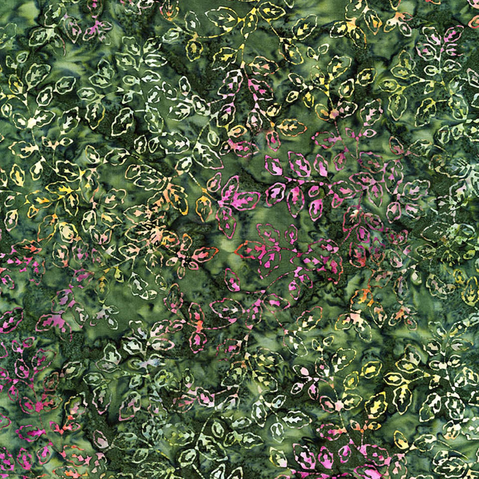 Timeless Treasures - Tonga Rose Petals - TONGA-B2291-FOREST