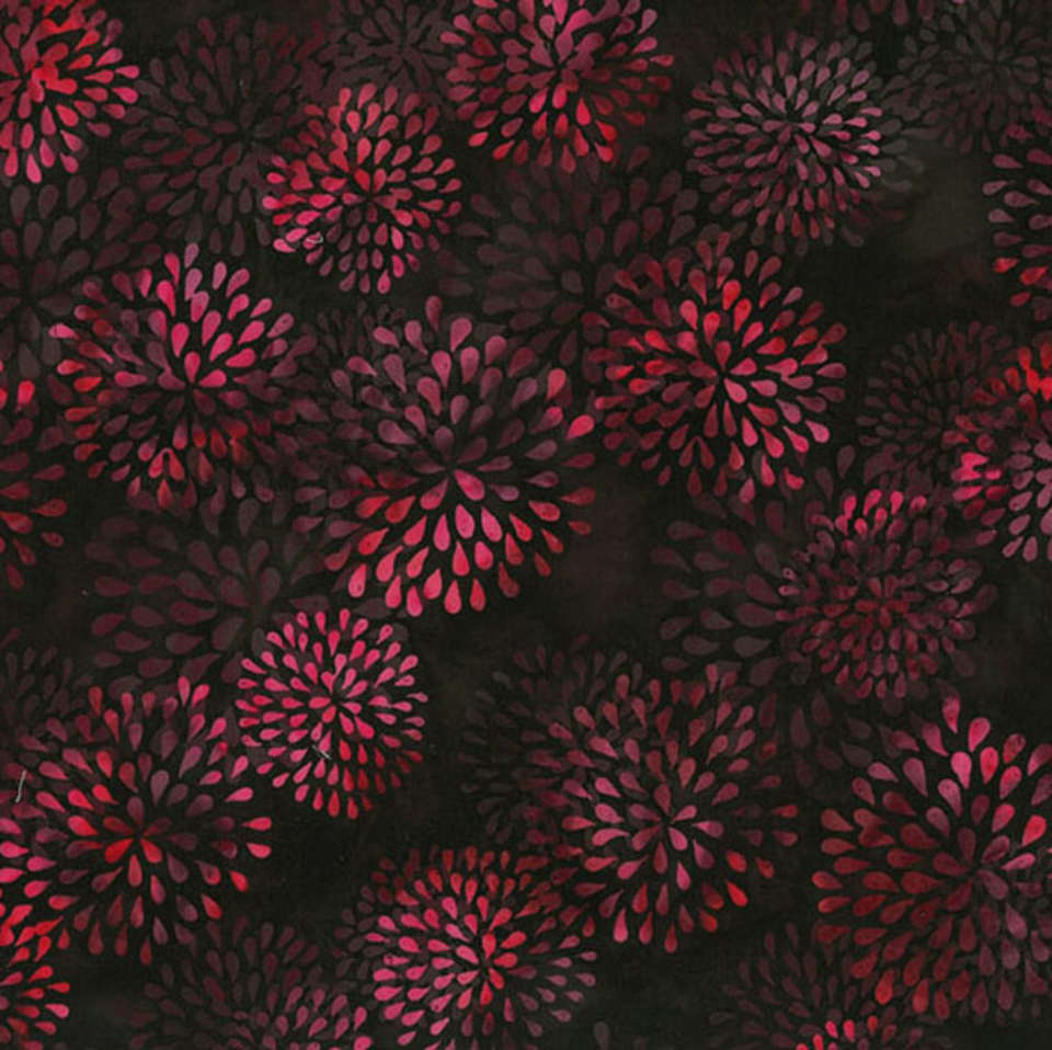 Hoffman California Fabrics - Raspberry Swirl - W2611-196-Black Cherry