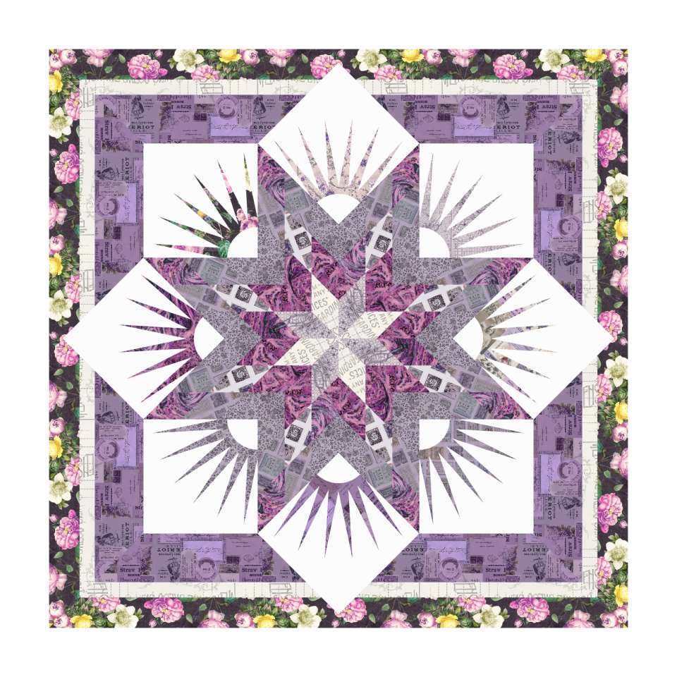 Twinkle Star Tim Holtz • 38x38 $76.00 Fabric Only $89.50 Kit with Replacement Papers $107.00 Kit with Pattern