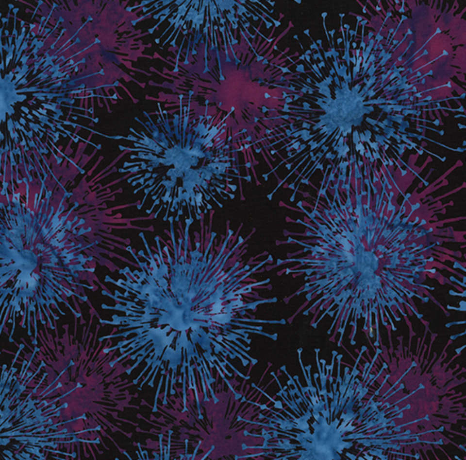 Hoffman California Fabrics - Electric Rose - W2586-85-Blackberry