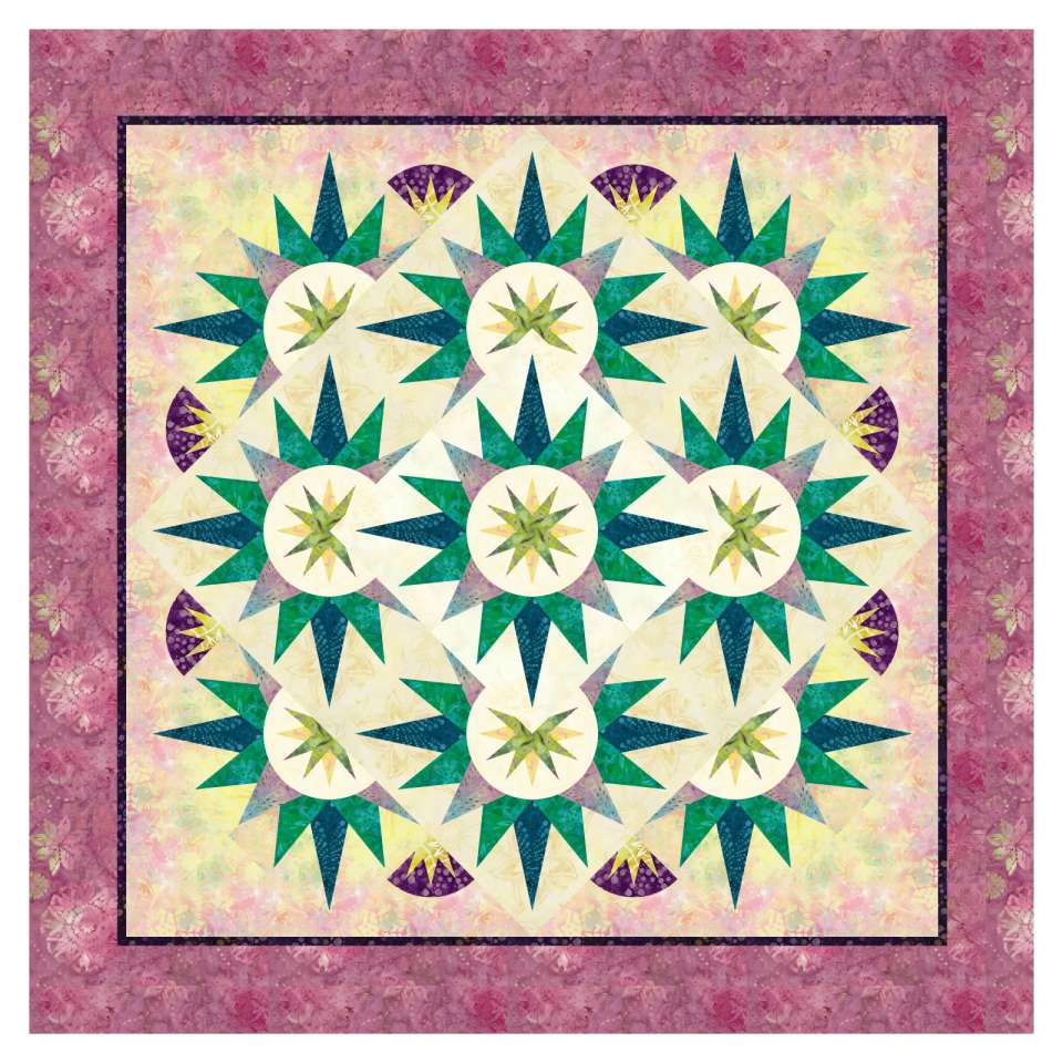 Lakeshore Hosta Queen in Traditions • 100x100 • 3 Left Fabric Only Kit: $386.00 Sale: $231.60 Kit with Pattern: $467.50 Sale: $280.50