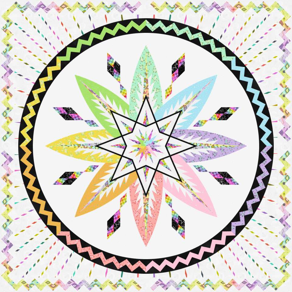 Butterfly Garden Tula Pink • 80x80 • 2 Left $329.00 Fabric Only $381.00 Kit with Replacement Papers $404.00 Kit with Pattern