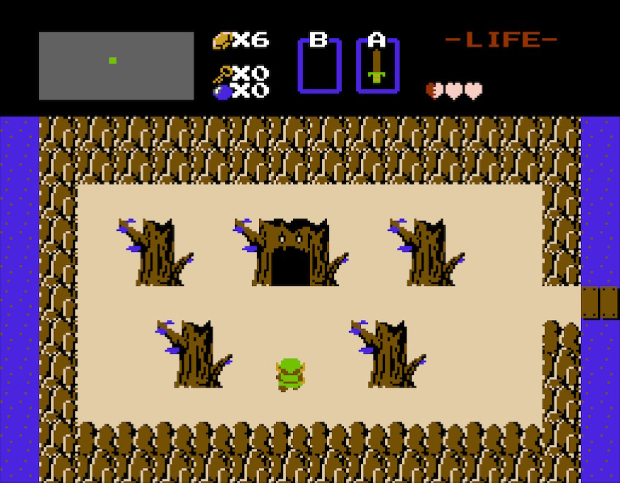 Link stands before the entrance to the first labyrinth