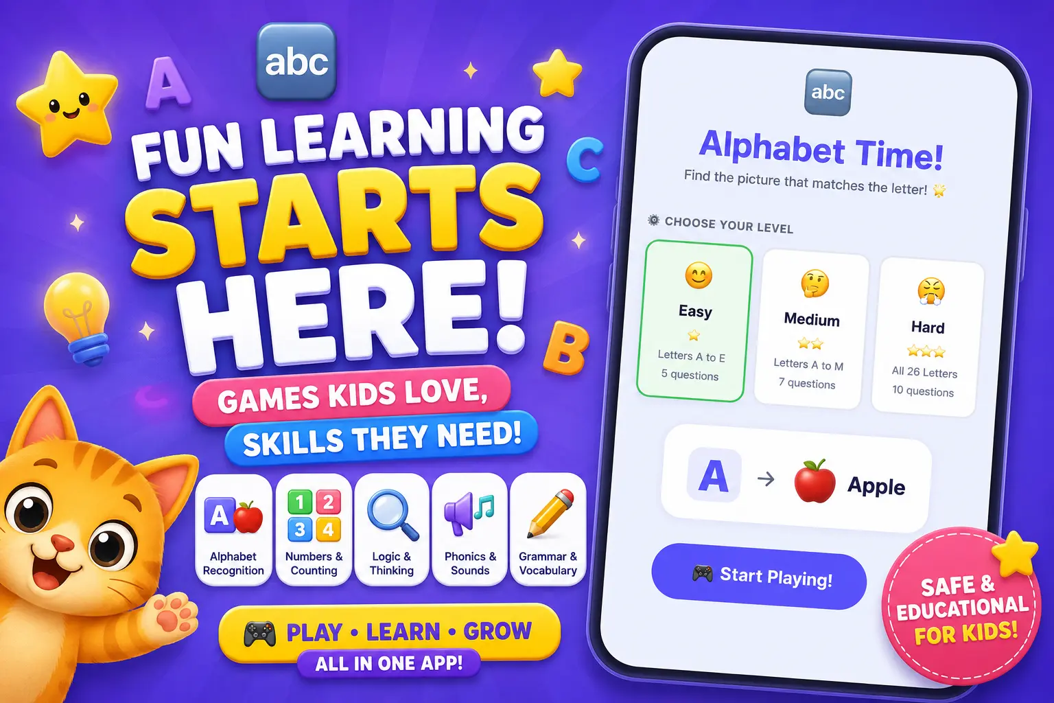 Alphabet Recognition Game for Kids