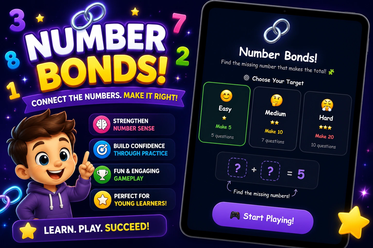 Number Bonds Game for Kids