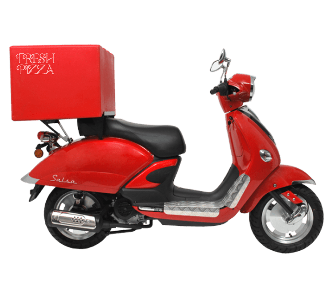 Мотороллер LC Scooter. Скутер курьерский. Доставщик на скутере. Скутер для доставки