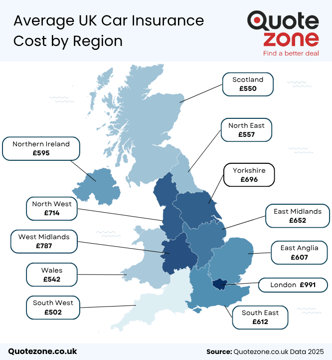 Car Insuranmce Rates Invrease Chart Ukl Average Car Insurance Cost in the UK - Quotezone