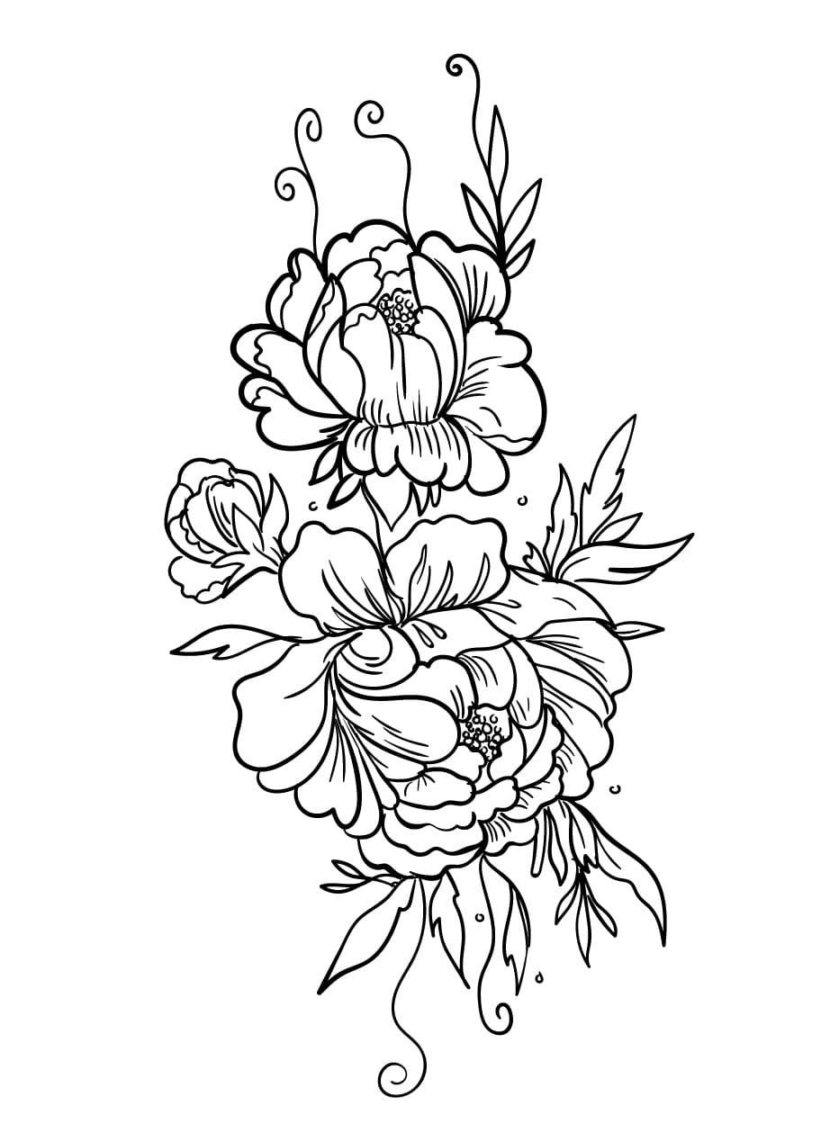 rose flower coloring pages