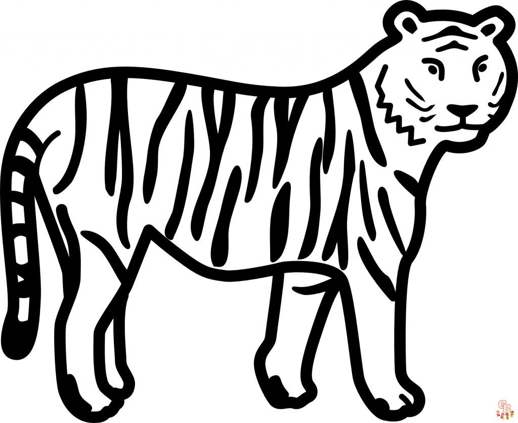 Tiger coloring pages easy